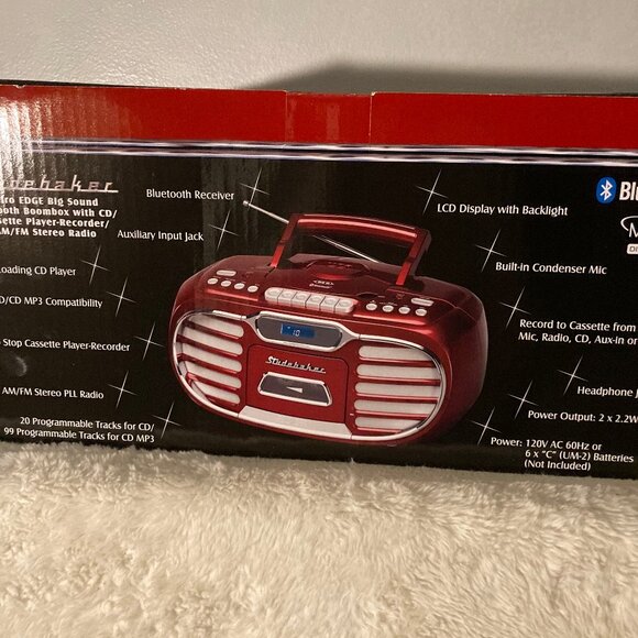 Studebaker Retro EDGE Big Sound Bluetooth Boombox - Picture 2 of 4